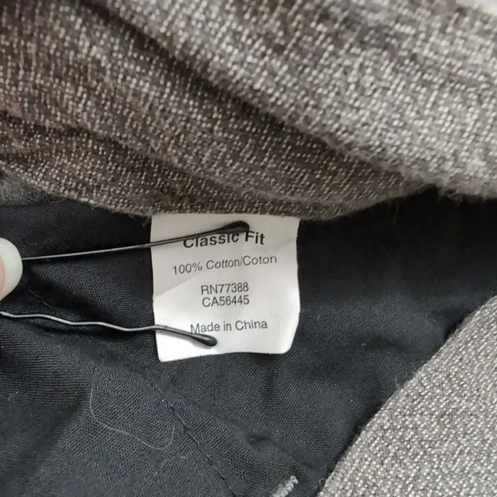 J. Crew Men 34X32 (35X31) Gray Classic Fit Straight Leg Flat Front Dress Pants